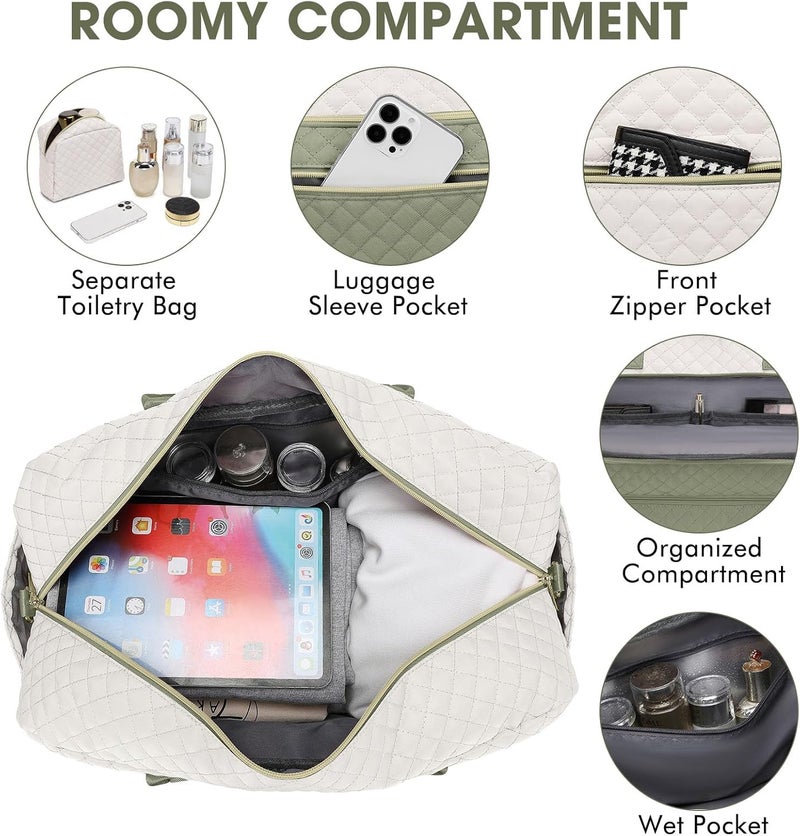 LUOCIP Travel Duffle Bag Weekender for Women - Carry-On Overnight Bag Personal Item Bag with Shoe Compartment & Wet Pocket Large Weekend Tote Bags with Toiletry Bag Hospital Bags for Labor and Delivery - Image 4